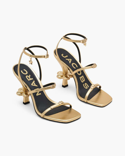 The Metallic Leather Daisy Heel Gold