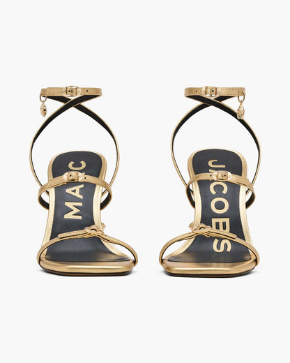 The Metallic Leather Daisy Heel Gold