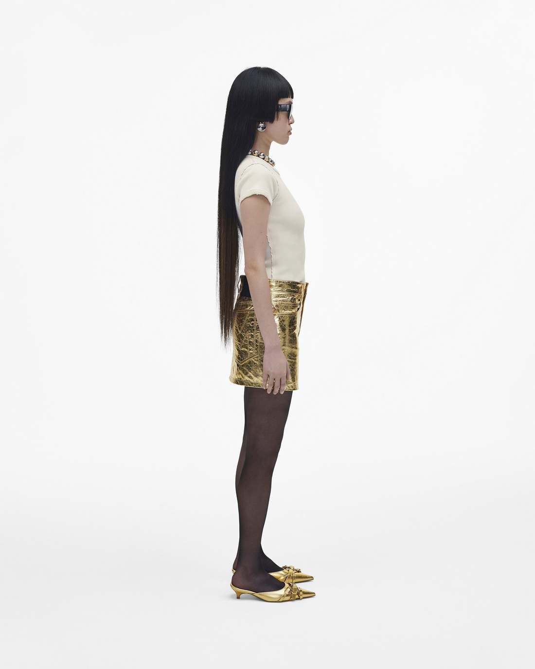 The Emma Kitten Heel Shiny Gold