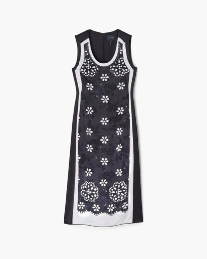 Trompe L'Oeil Eyelet Dress Black/White