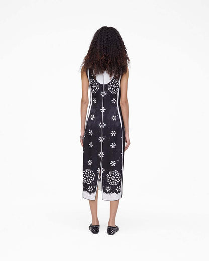 Trompe L'Oeil Eyelet Dress Black/White