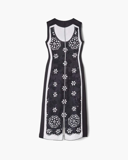 Trompe L'Oeil Eyelet Dress Black/White