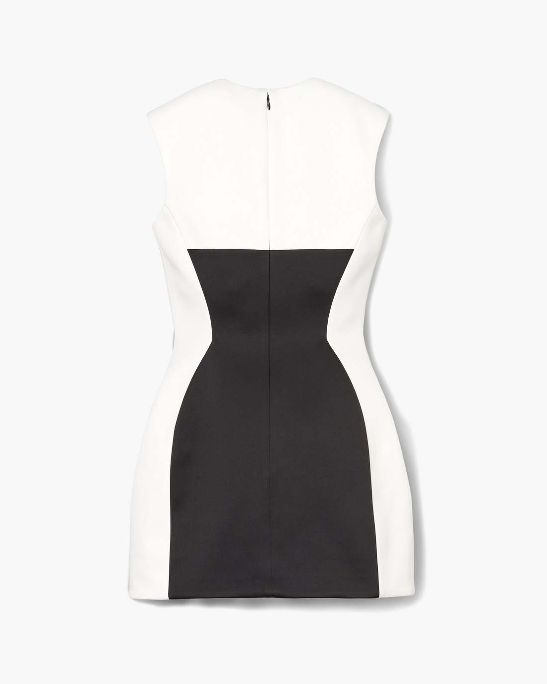 Seamed Up Satin Dress Black/White