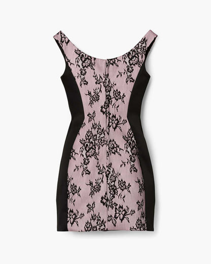 Sculpted Lace Shadow Dress Black Multi