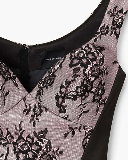 Sculpted Lace Shadow Dress Black Multi