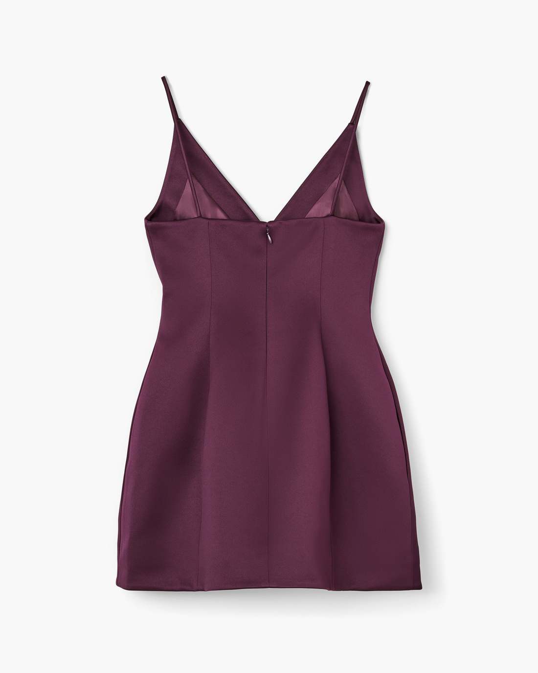 Satin Bow Dress Dark Plum