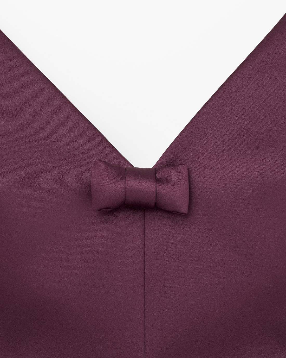 Satin Bow Dress Dark Plum