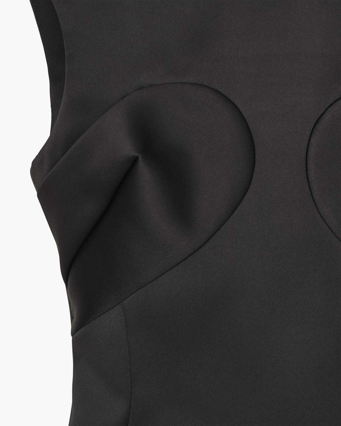 Seamed Up Satin Dress Black