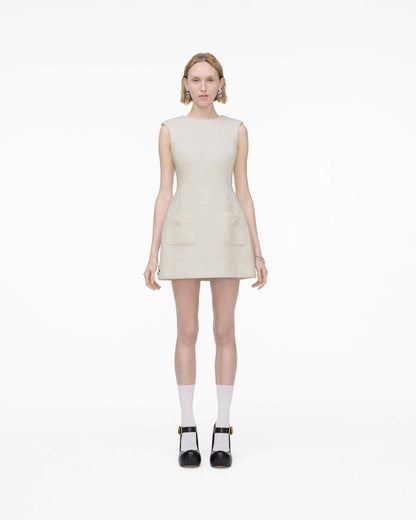 Sculptural Tweed Dress Ivory