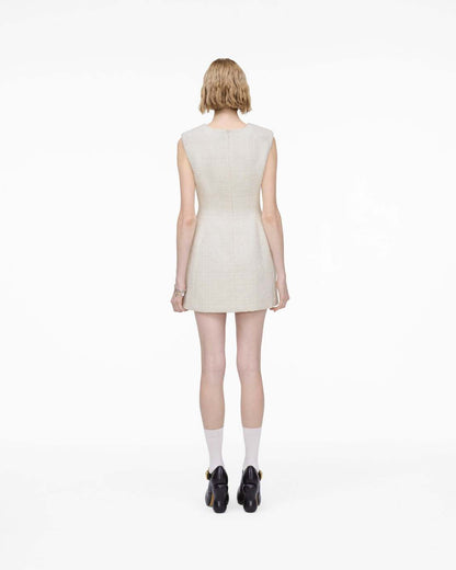 Sculptural Tweed Dress Ivory