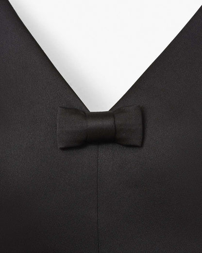 Satin Bow Dress Black