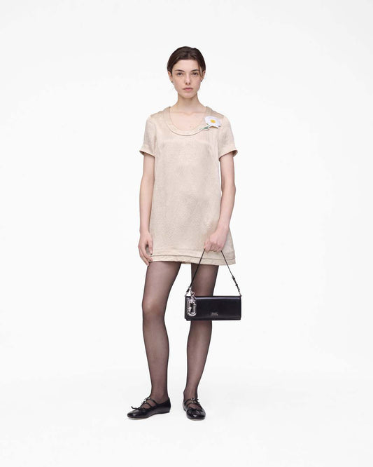 Crushed Satin Dress Champagne