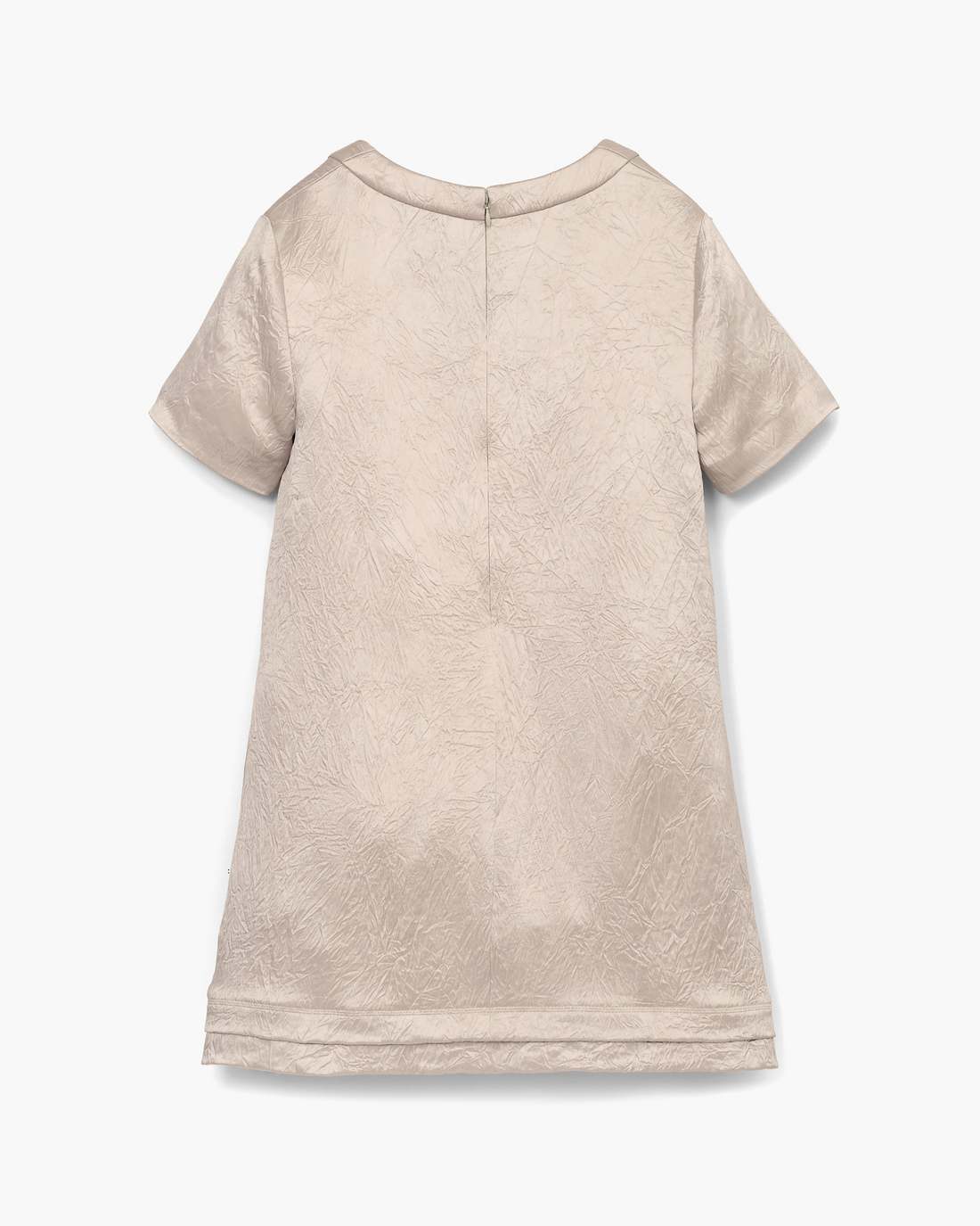 Crushed Satin Dress Champagne