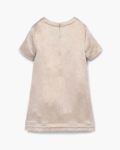 Crushed Satin Dress Champagne