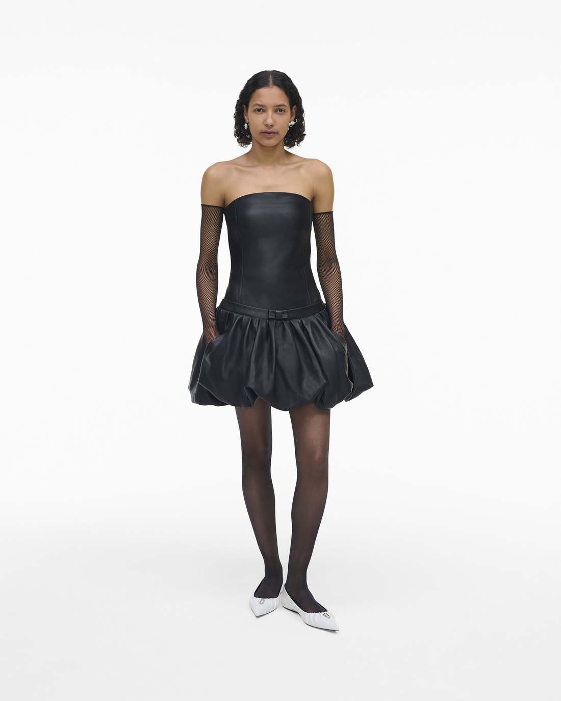 The Leather Bubble Dress Black