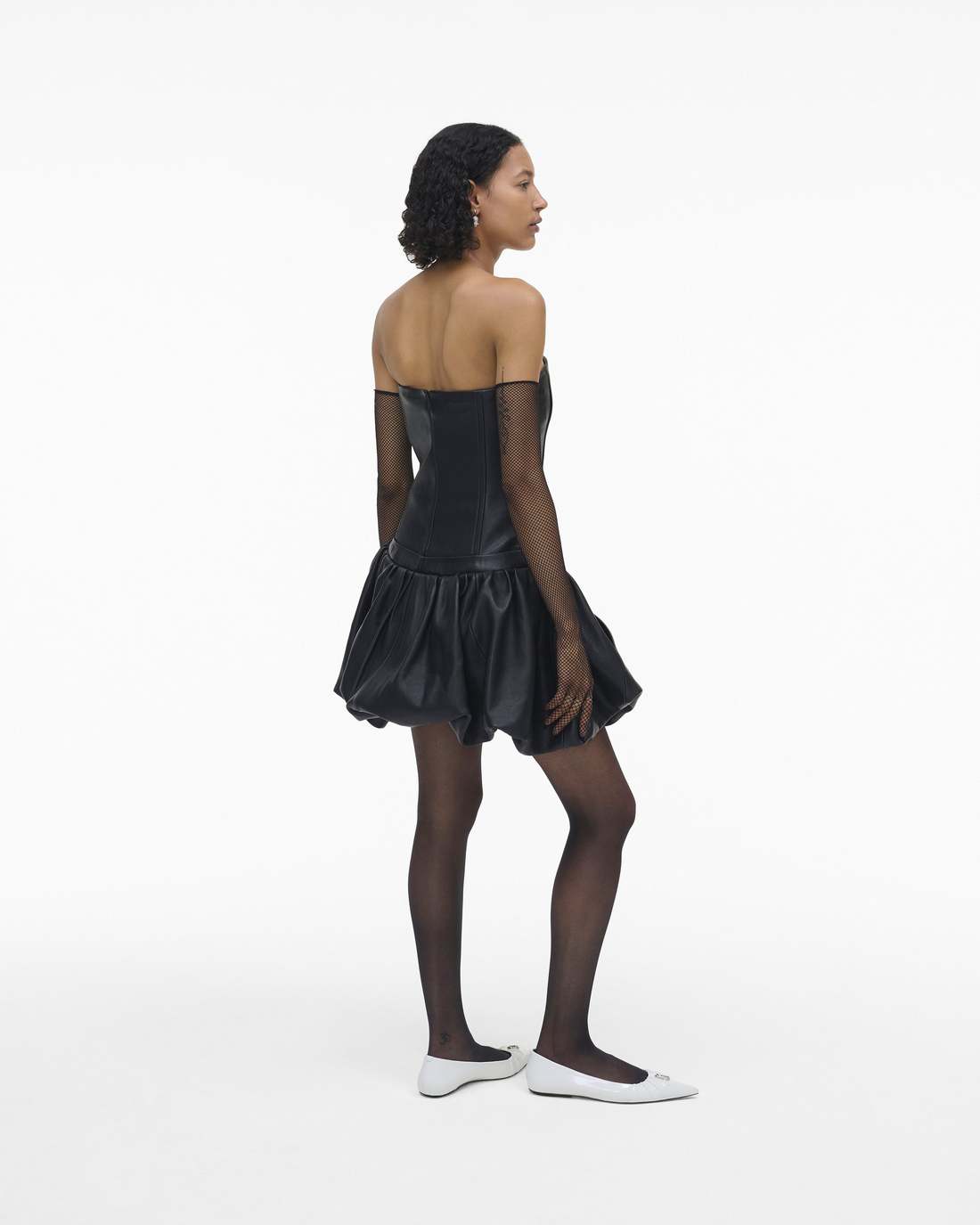 The Leather Bubble Dress Black