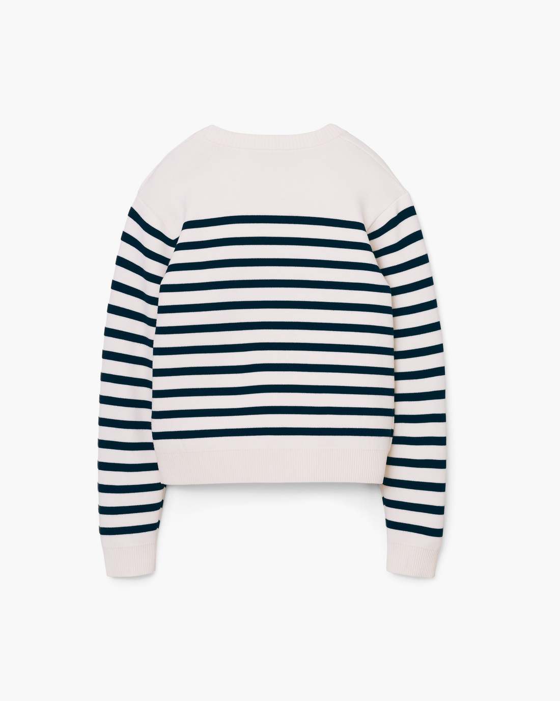 Breton Stripe Crewneck White/Navy