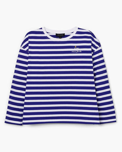 Daisy Striped Longsleeve Pansy/White