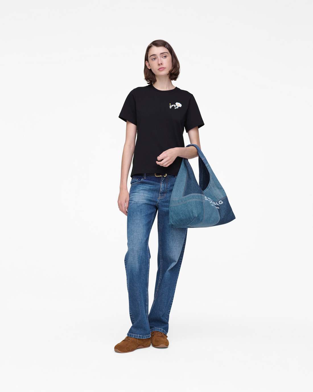 Marc Is Joy Daisy Baby Tee Black