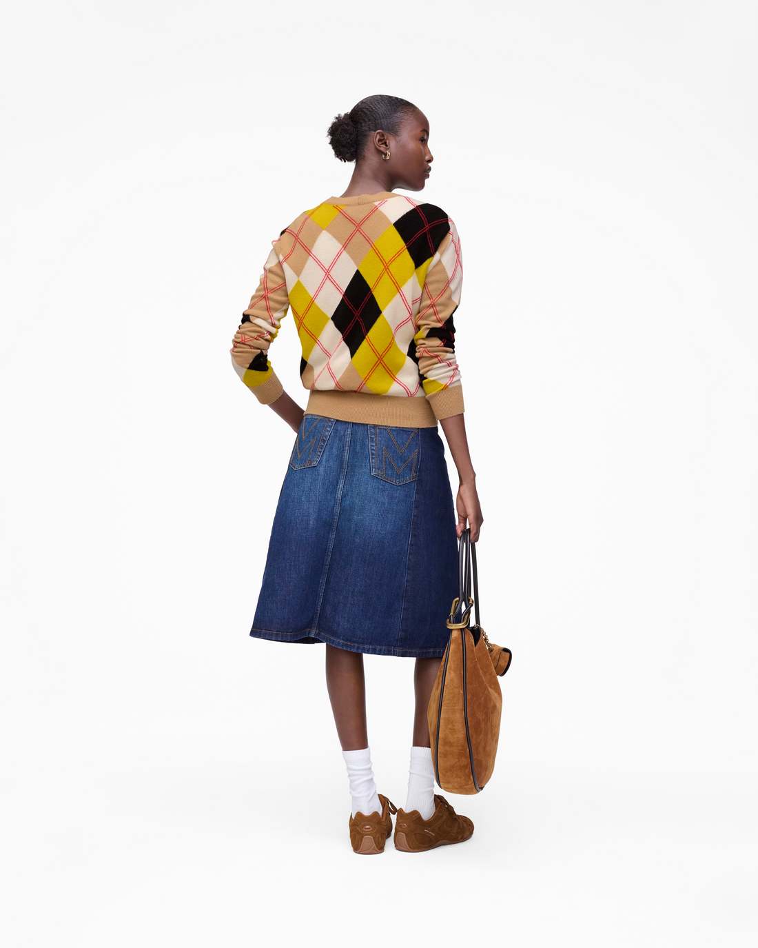 Preppy Daisy Argyle Crewneck Joy Yellow Multi