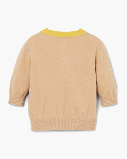 Trompe L'Oeil Knit Polo Camel