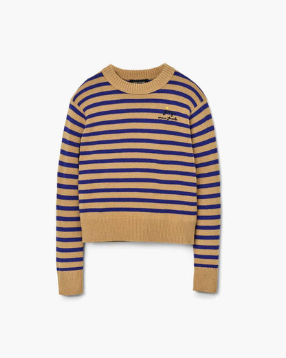 Joy Striped Crewneck Camel/Pansy
