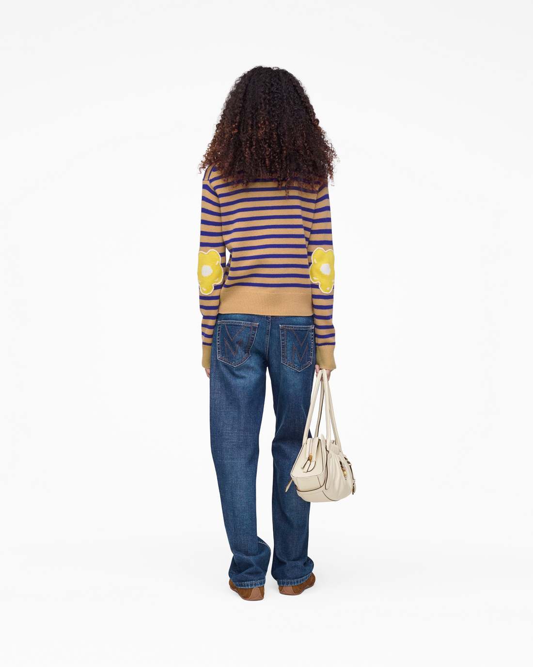 Joy Striped Crewneck Camel/Pansy