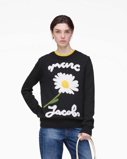Marc Is Joy Jacquard Crewneck Black