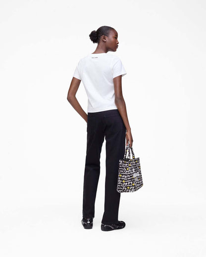 Trompe L'Oeil Eyelet Slim Tee White Multi