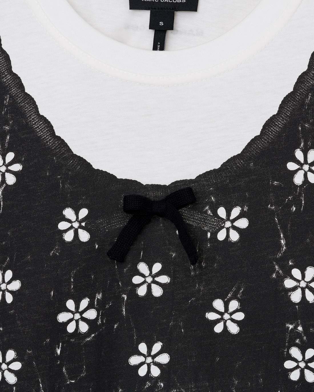 Trompe L'Oeil Eyelet Slim Tee White Multi