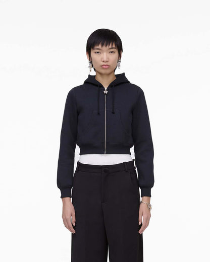 Charm Cropped Hoodie Black