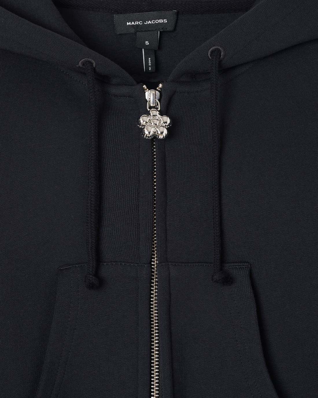 Charm Cropped Hoodie Black