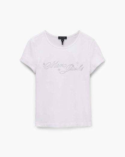 Charm Logo Shrunken Tee White
