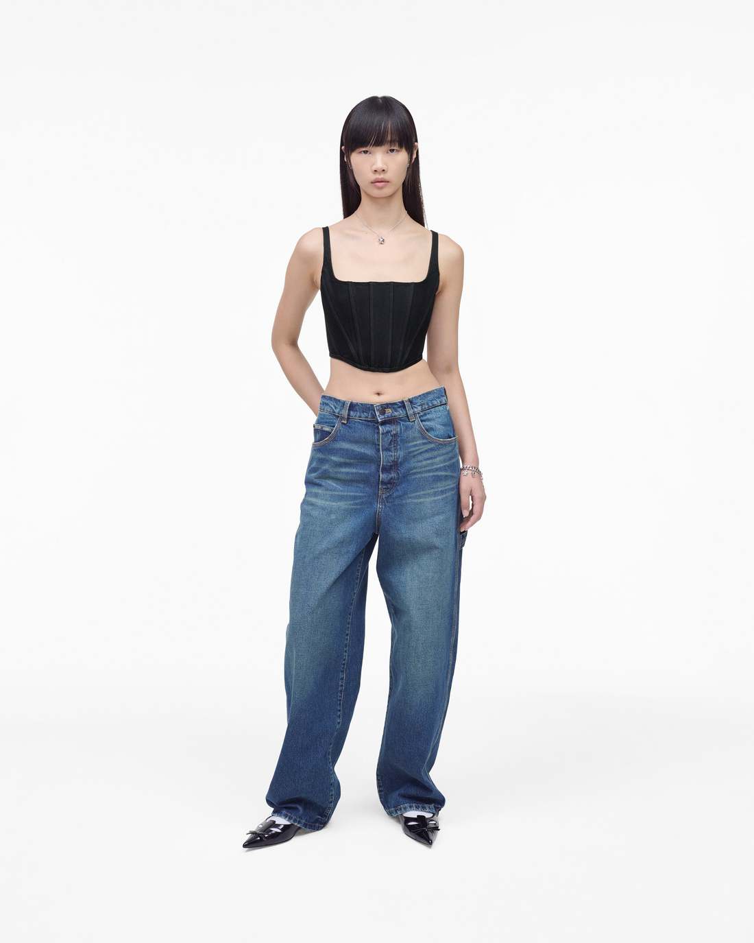 The Denim Bustier Black