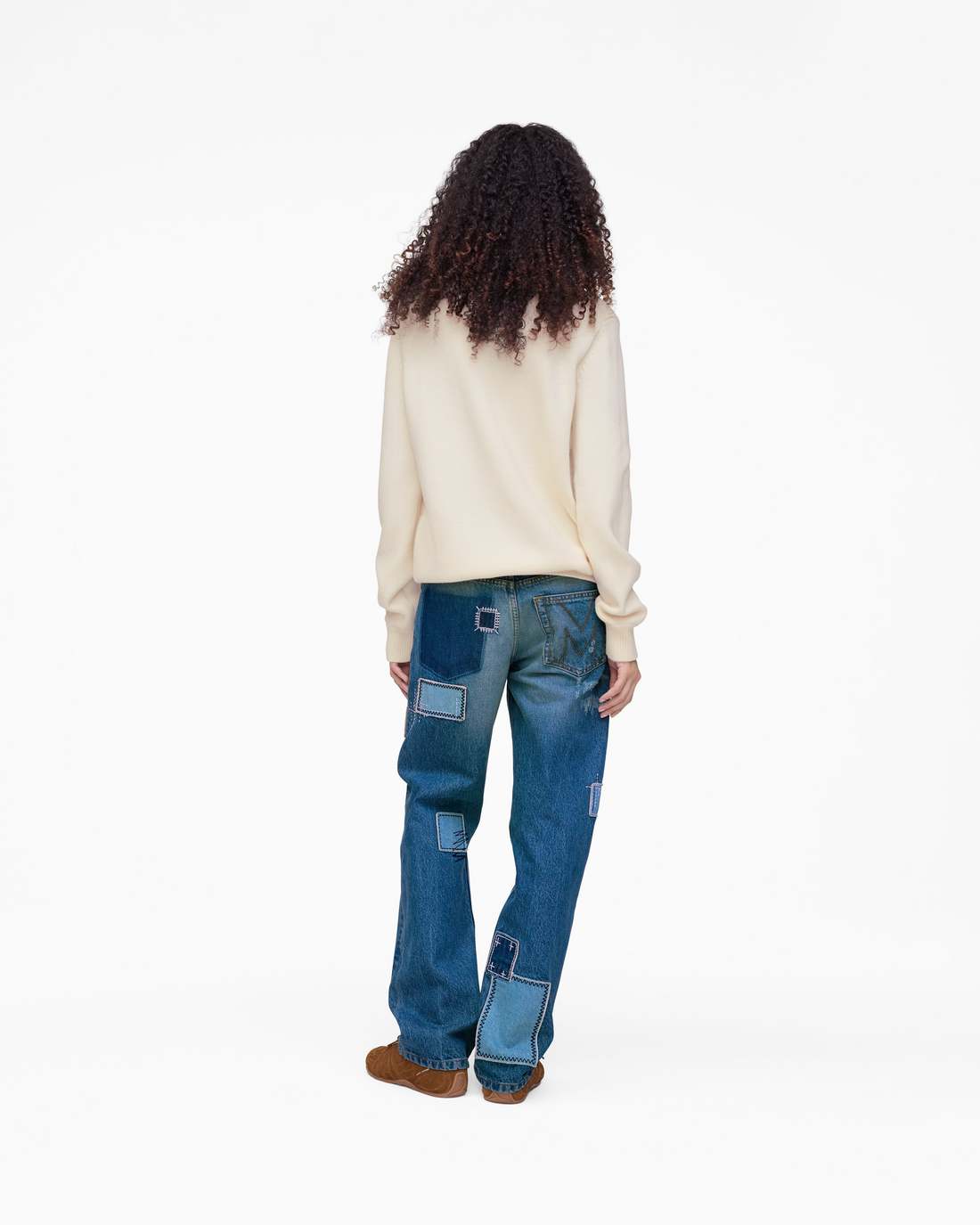 Patchwork Straight Jean Bright Indigo