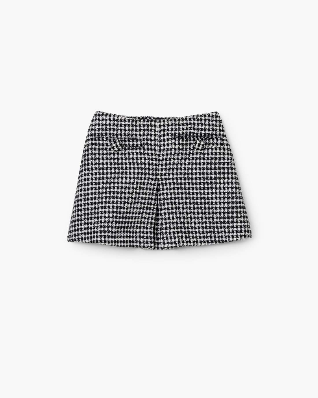 Gingham Tweed Mini Skirt Black Multi