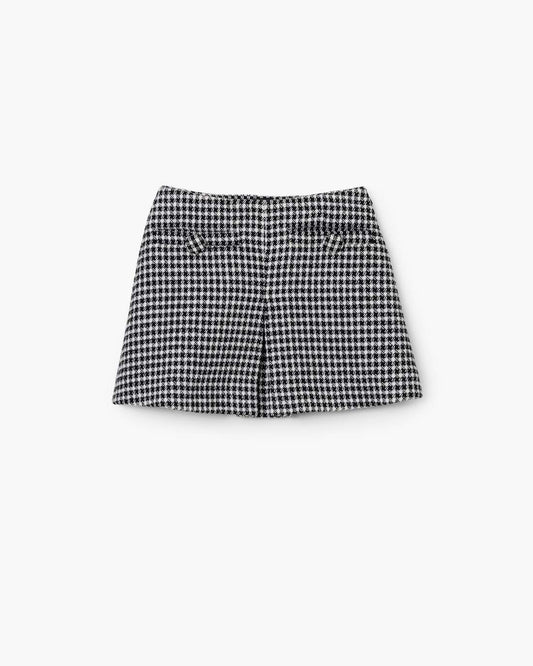Gingham Tweed Mini Skirt Black Multi