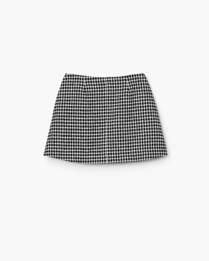 Gingham Tweed Mini Skirt Black Multi