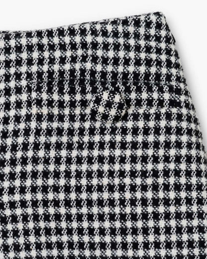 Gingham Tweed Mini Skirt Black Multi