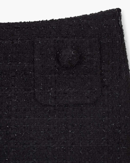 Tweed Mini Skirt Black