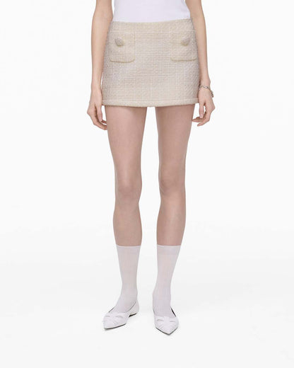 Tweed Mini Skirt Ivory