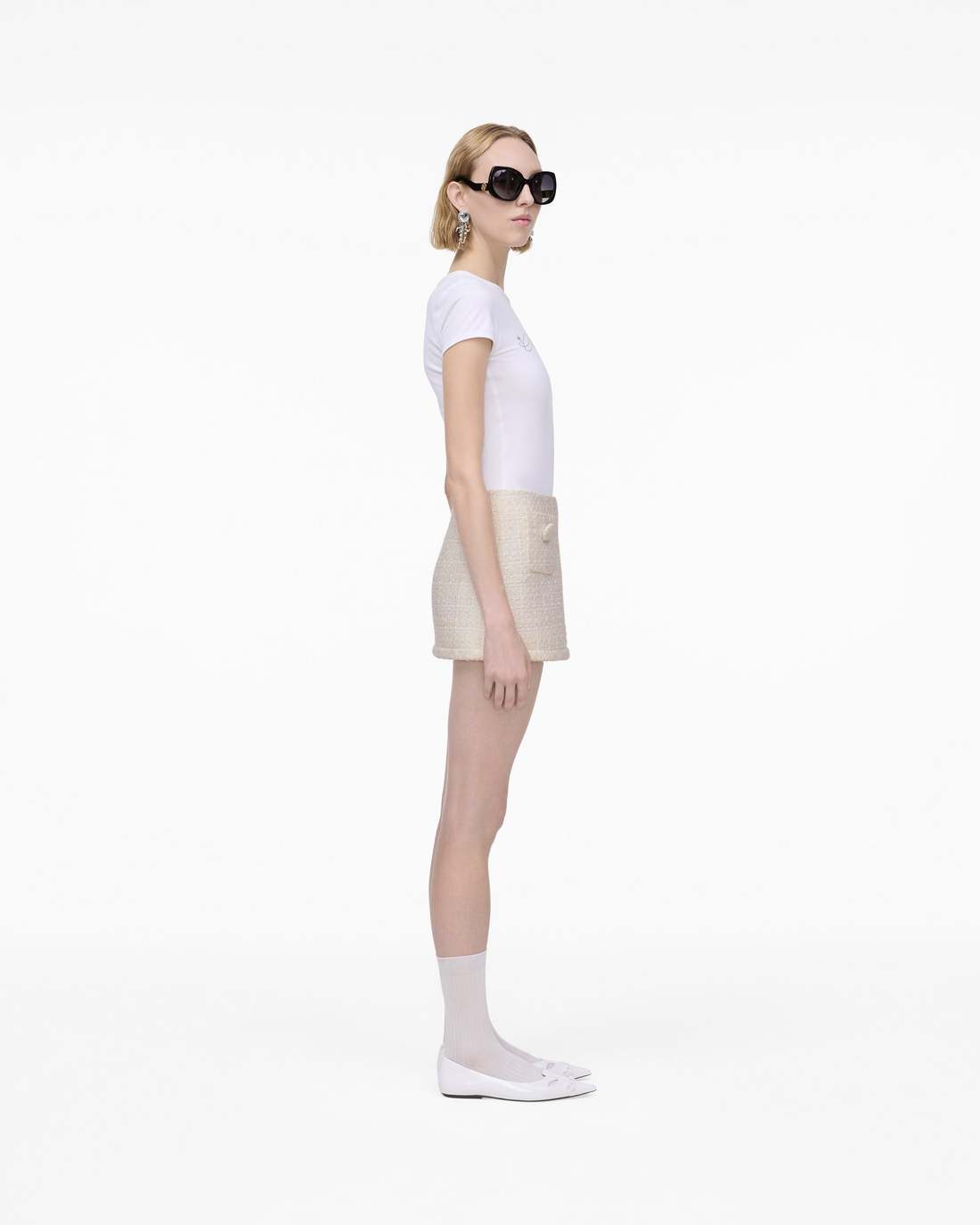 Tweed Mini Skirt Ivory