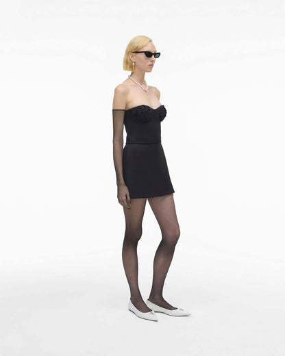 The Duchess Satin Skirt Black
