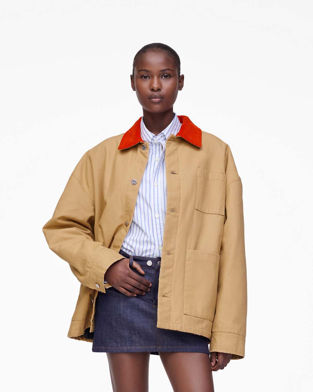 The A.P.C. X Marc Jacobs Stoned Canvas Unisex Jacket Camel