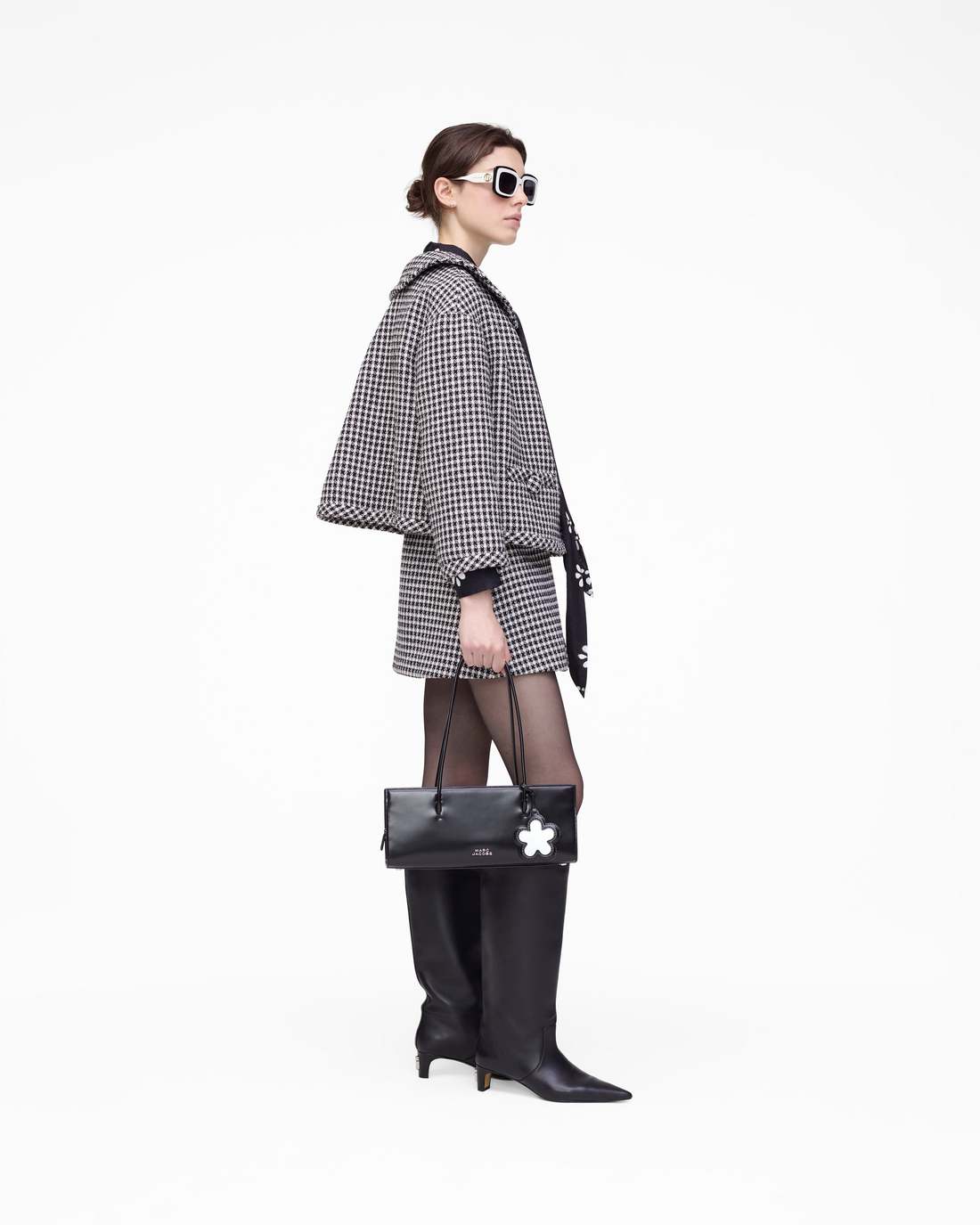 Gingham Tweed Jacket Black Multi