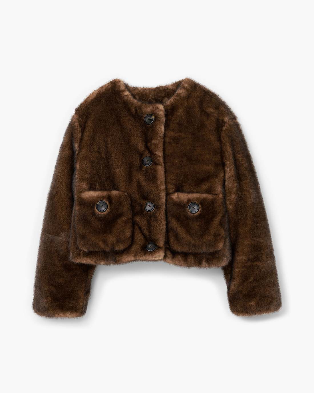 Teddy Cropped Jacket Ebony